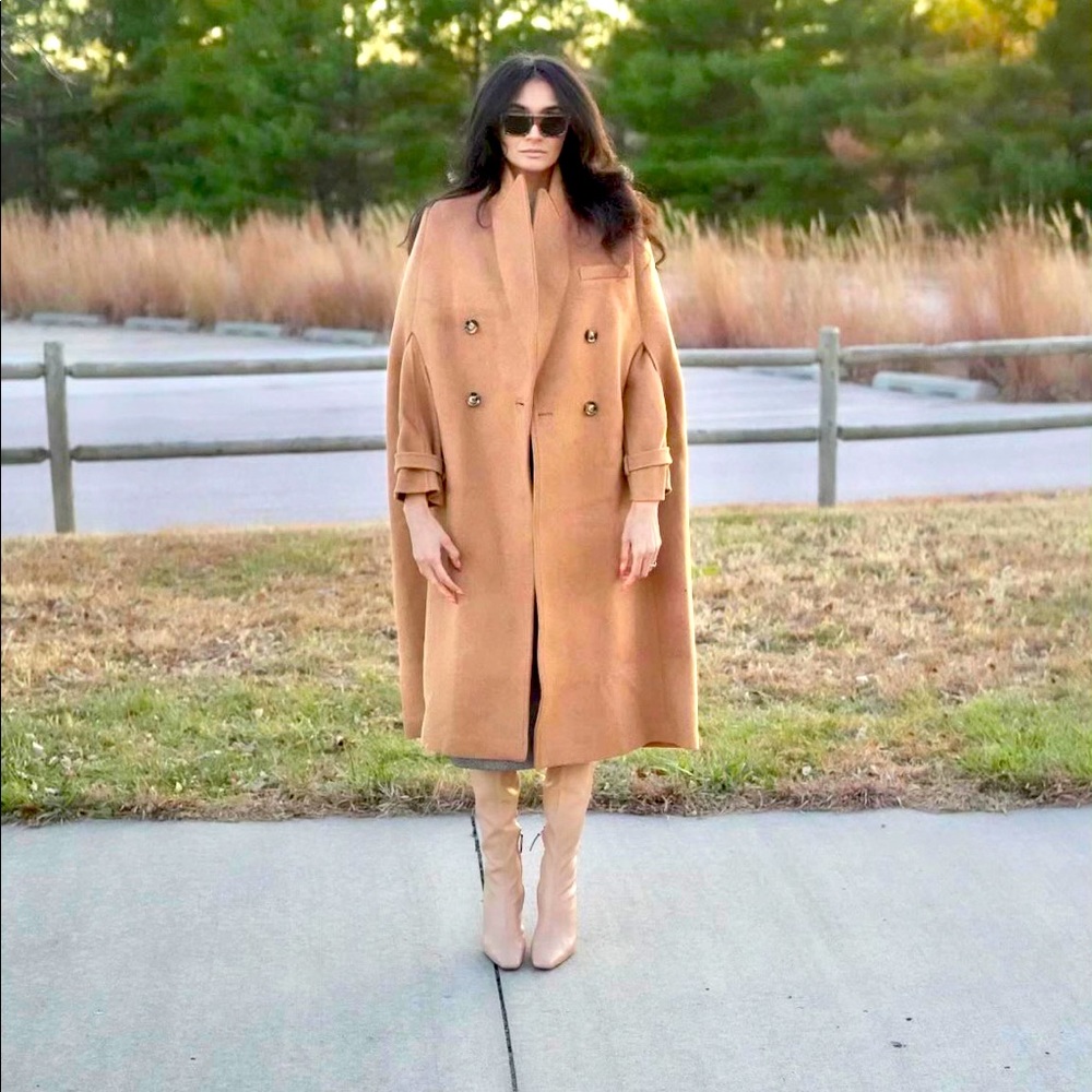 Camel Covered Cape Coat